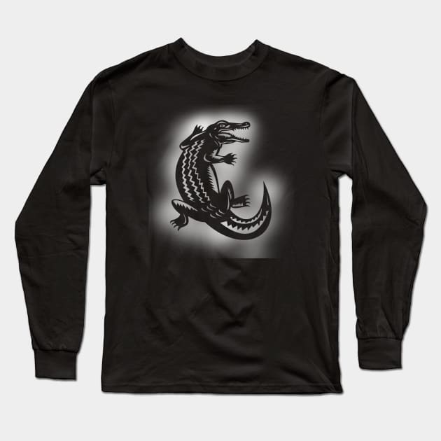 Aligator Graffiti Style Long Sleeve T-Shirt by Evan Derian